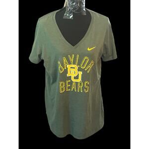 Baylor Bears Nike Women’s XL Shirt‎ Green V Neck Swoosh